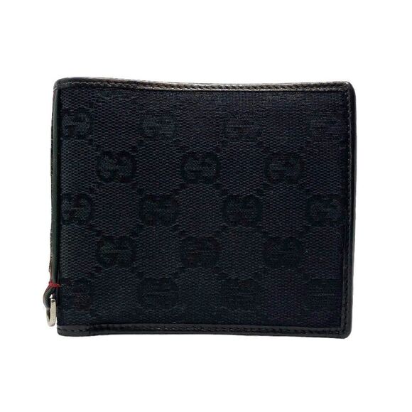 Gucci GG Canvas Leather Bifold Wallet - Picture 1 of 8
